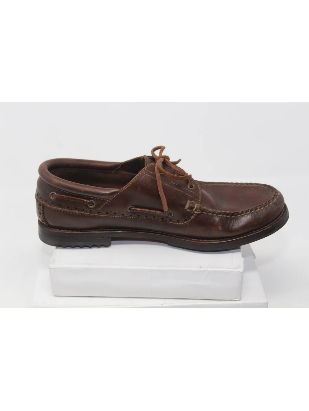 Cole Haan Country Brown Leather Moc Toe Oxford Dockside Shoes Mens Size 8.5 B